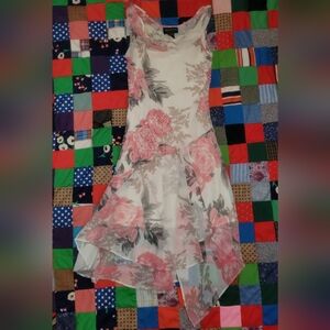 Stunning Beaded Sheer Floral Y2k Dress